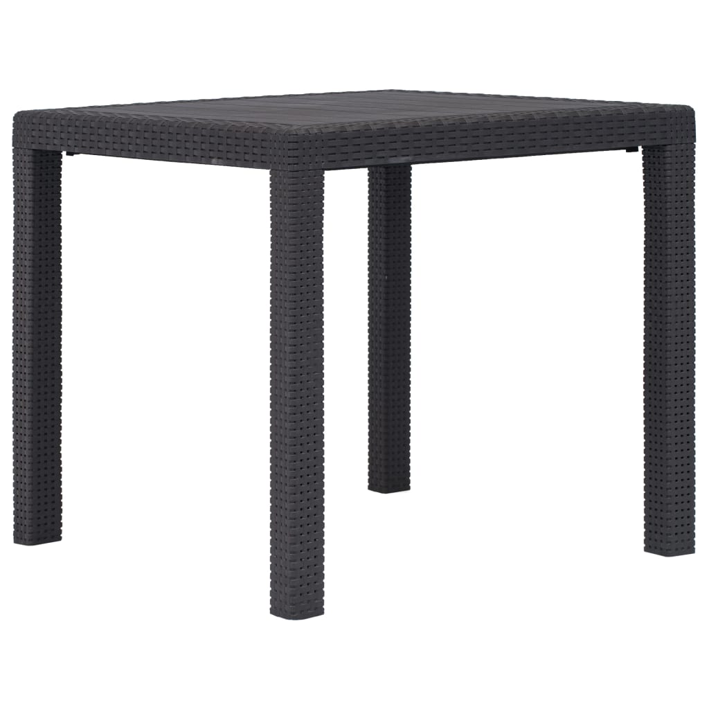 Tavolo Da Giardino Marrone 79x79x72 Cm In Plastica Stile Rattan