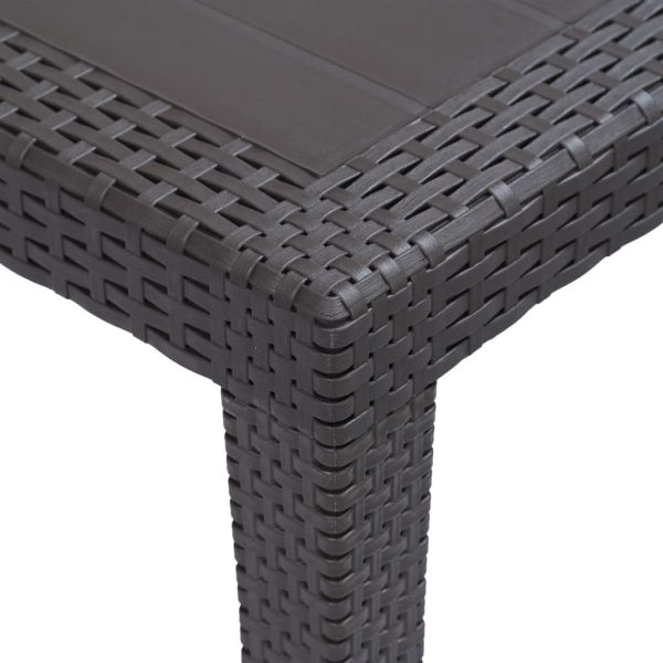 Tavolo Da Giardino Marrone 79x79x72 Cm In Plastica Stile Rattan - Image 3