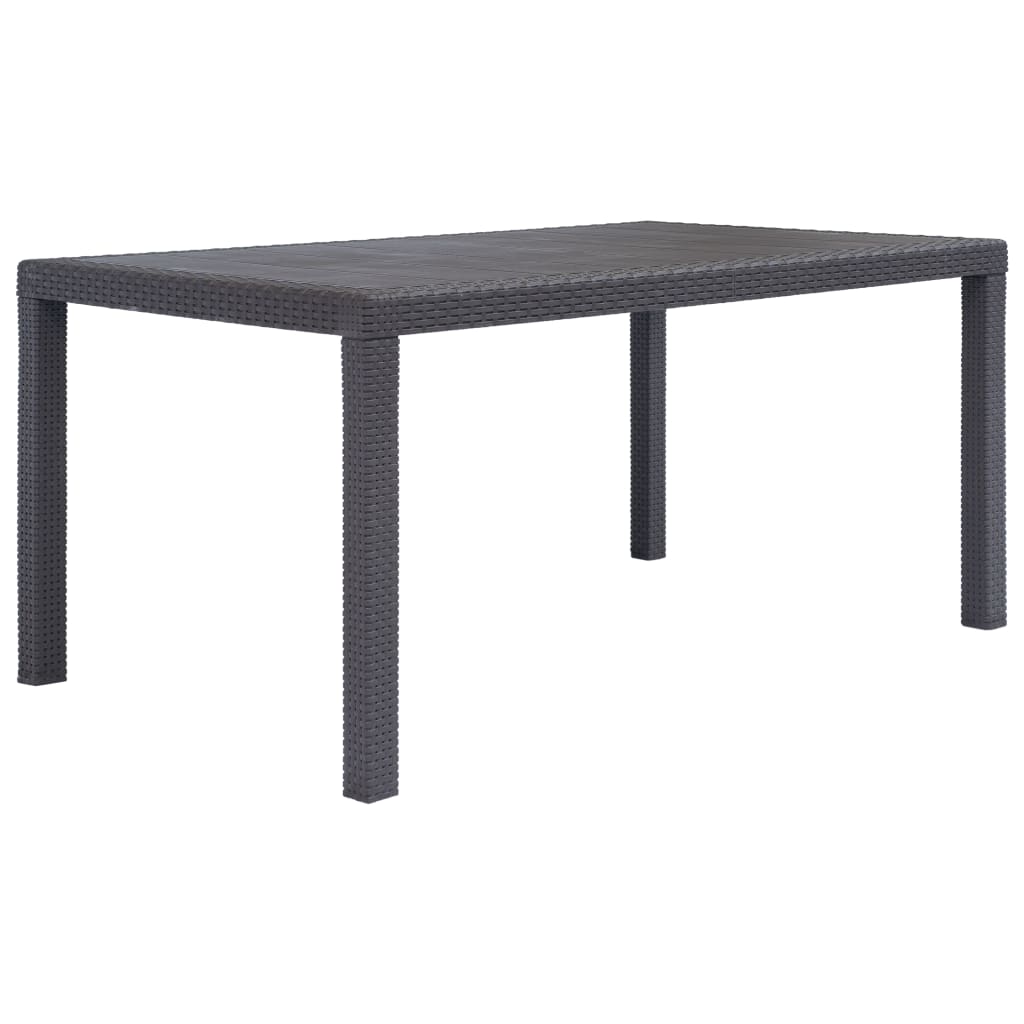 Tavolo Da Giardino Marrone 150x90x72 Cm Plastica Stile Rattan