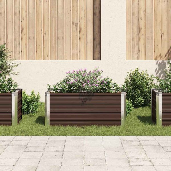 Letto Rialzato Giardino Marrone 100x40x45 Cm In Acciaio Zincato - Image 3