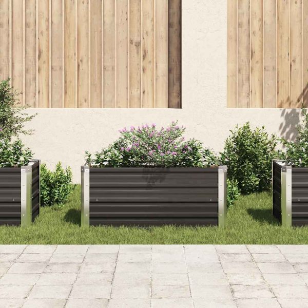 Fioriera Per Giardino Antracite 100x40x45 Cm In Acciaio Zincato - Image 3