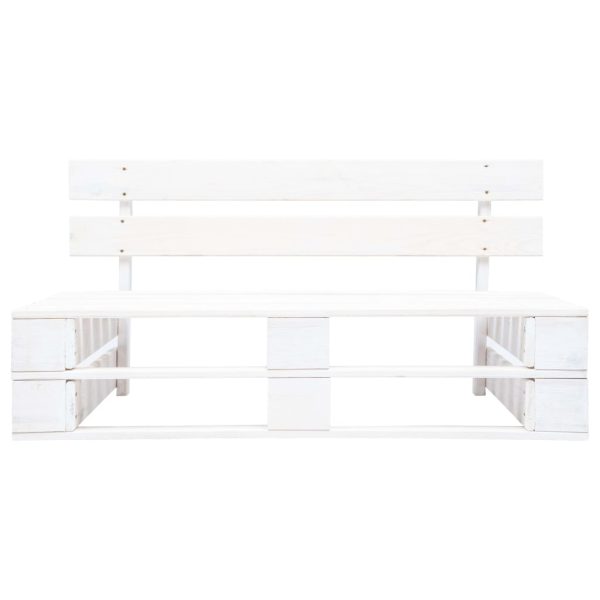 Panca Da Giardino Su Pallet In Legno Bianco - Image 2