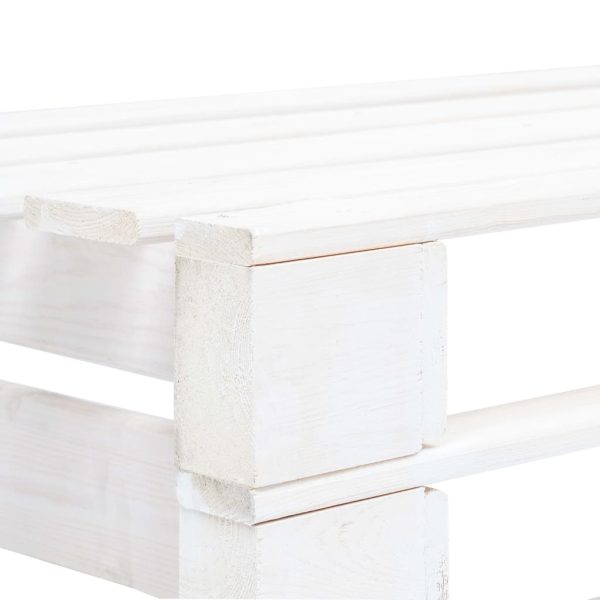Panca Da Giardino Su Pallet In Legno Bianco - Image 3