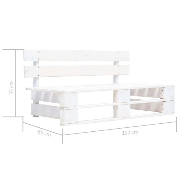 Panca Da Giardino Su Pallet In Legno Bianco - Image 5