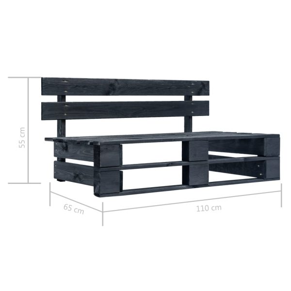 Panca Da Giardino Con Pallet In Legno Nera - Image 5