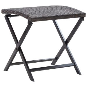 Sgabello Pieghevole In Polyrattan Marrone