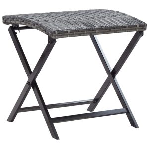 Sgabello Pieghevole In Polyrattan Grigio