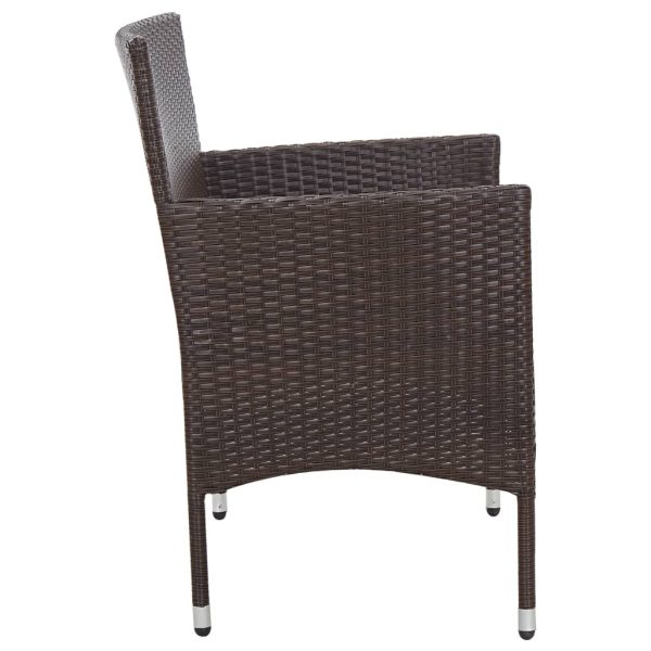 Set Divani Da Giardino 4 Pz Con Cuscini In Polyrattan Marrone - Image 5