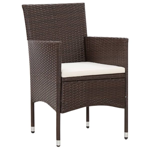 Set Divani Da Giardino 4 Pz Con Cuscini In Polyrattan Marrone - Image 6