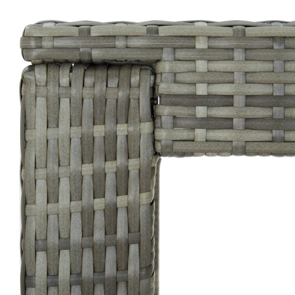 Tavolo Da Bar Da Giardino Grigio 100x60,5x110,5 Cm Polyrattan - Image 4