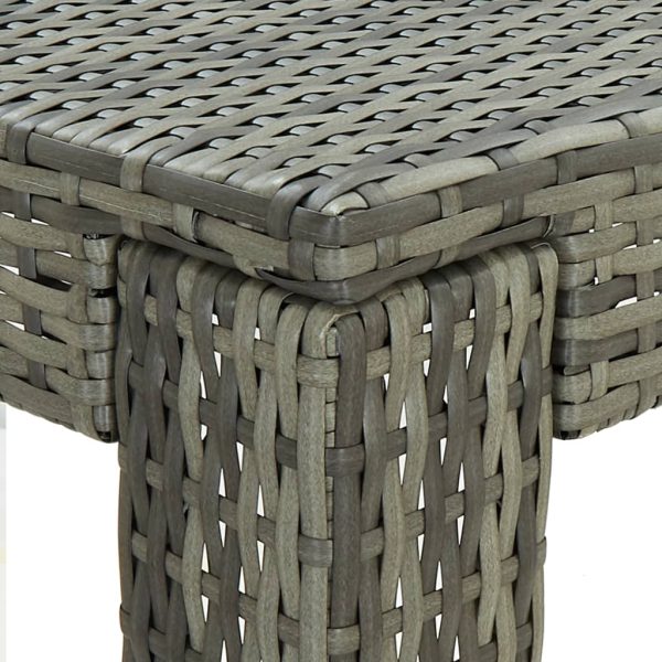Tavolo Da Bar Da Giardino Grigio 100x60,5x110,5 Cm Polyrattan - Image 5