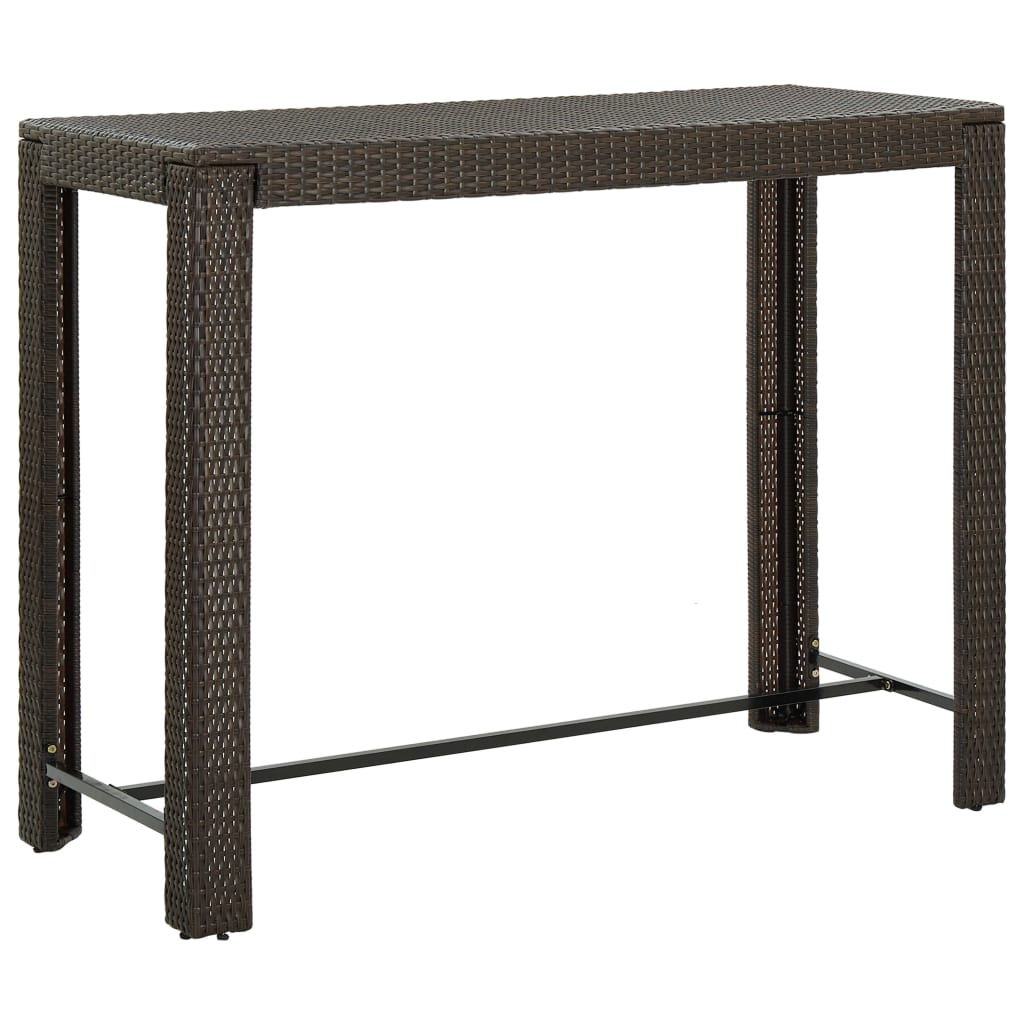 Tavolo Bar Da Giardino Marrone 140,5x60,5x110,5 Cm Polyrattan
