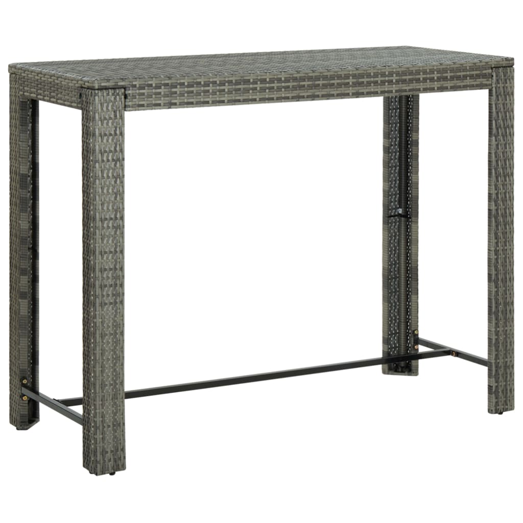 Tavolo Bar Da Giardino Grigio 140,5x60,5x110,5 Cm In Polyrattan