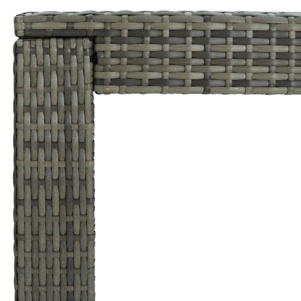 Tavolo Bar Da Giardino Grigio 140,5x60,5x110,5 Cm In Polyrattan - Image 5