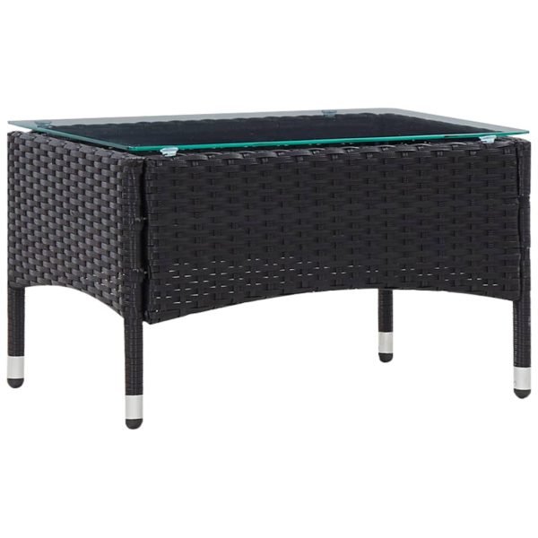 Set Divani Da Giardino 4 Pz Con Cuscini In Polyrattan Nero - Image 5