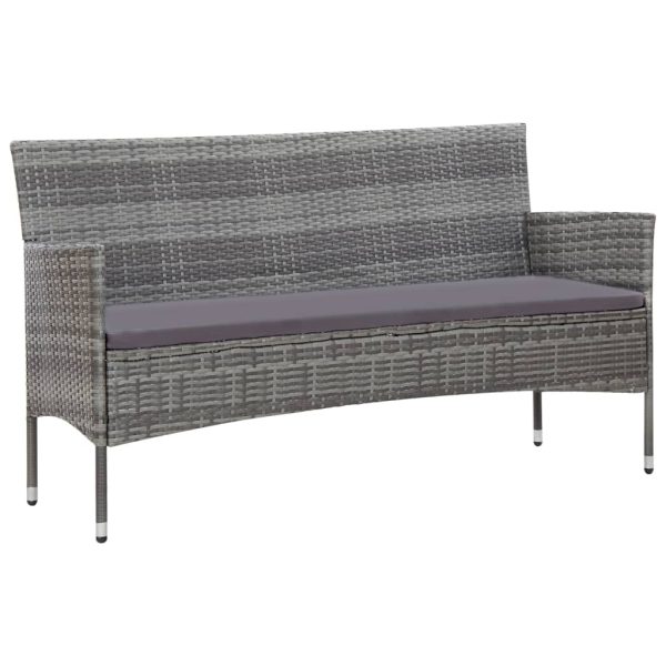 Set Divani Da Giardino 5 Pz Con Cuscini In Polyrattan Grigio - Image 3