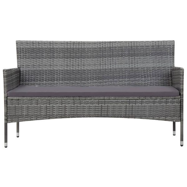 Set Divani Da Giardino 5 Pz Con Cuscini In Polyrattan Grigio - Image 4