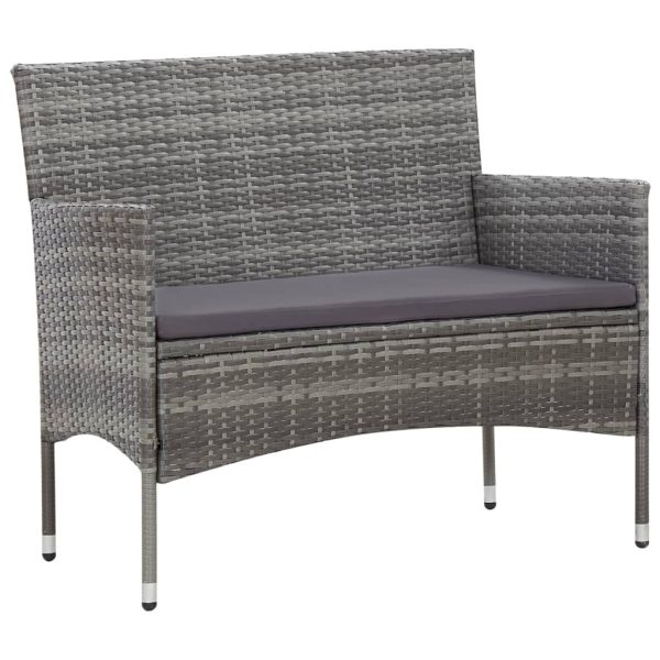 Set Divani Da Giardino 5 Pz Con Cuscini In Polyrattan Grigio - Image 6