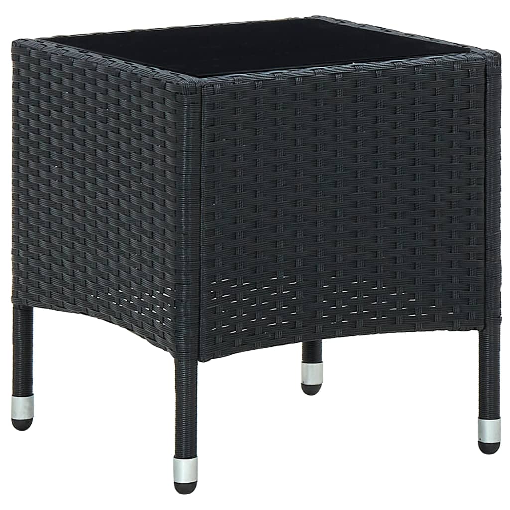 Tavolo Da Giardino Nero 40x40x45 Cm In Polyrattan