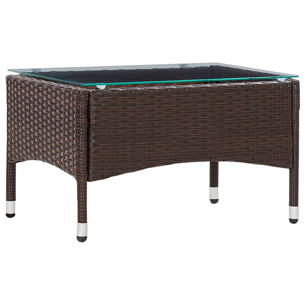 Tavolino Da Caffè Marrone 60x40x36 Cm In Polyrattan