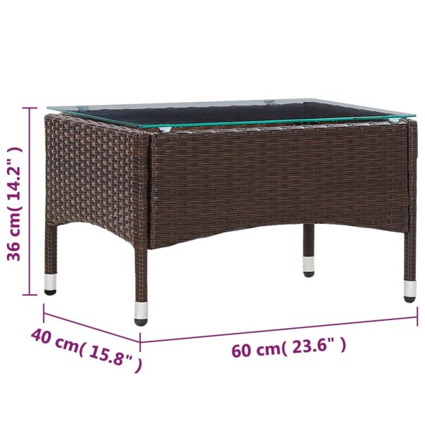 Tavolino Da Caffè Marrone 60x40x36 Cm In Polyrattan - Image 5