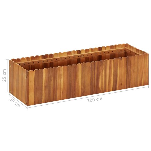 Letto Rialzato Da Giardino 100x30x25 Cm In Massello Di Acacia - Image 6