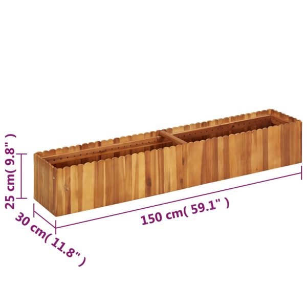 Letto Rialzato Da Giardino 150x30x25 Cm In Massello Di Acacia - Image 6