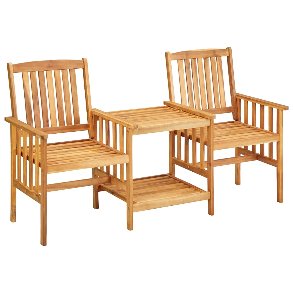 Sedie Giardino Tavolino Da Tè 159x61x92cm Legno Massello Acacia