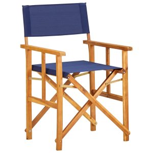 Sedia Da Regista In Legno Massello Di Acacia Blu