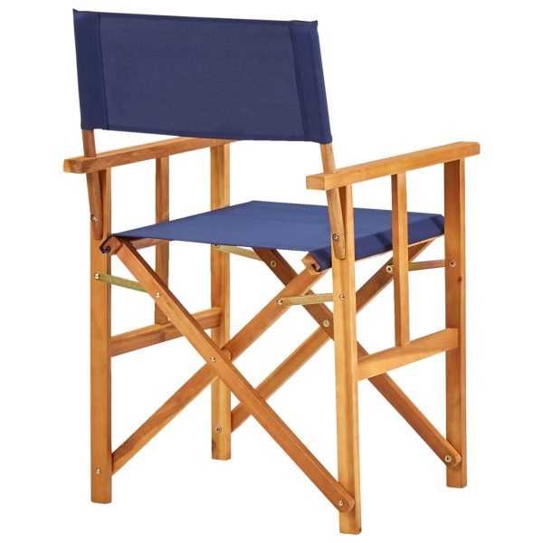 Sedia Da Regista In Legno Massello Di Acacia Blu - Image 4