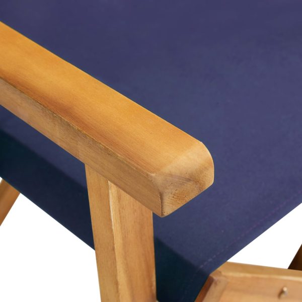 Sedia Da Regista In Legno Massello Di Acacia Blu - Image 6