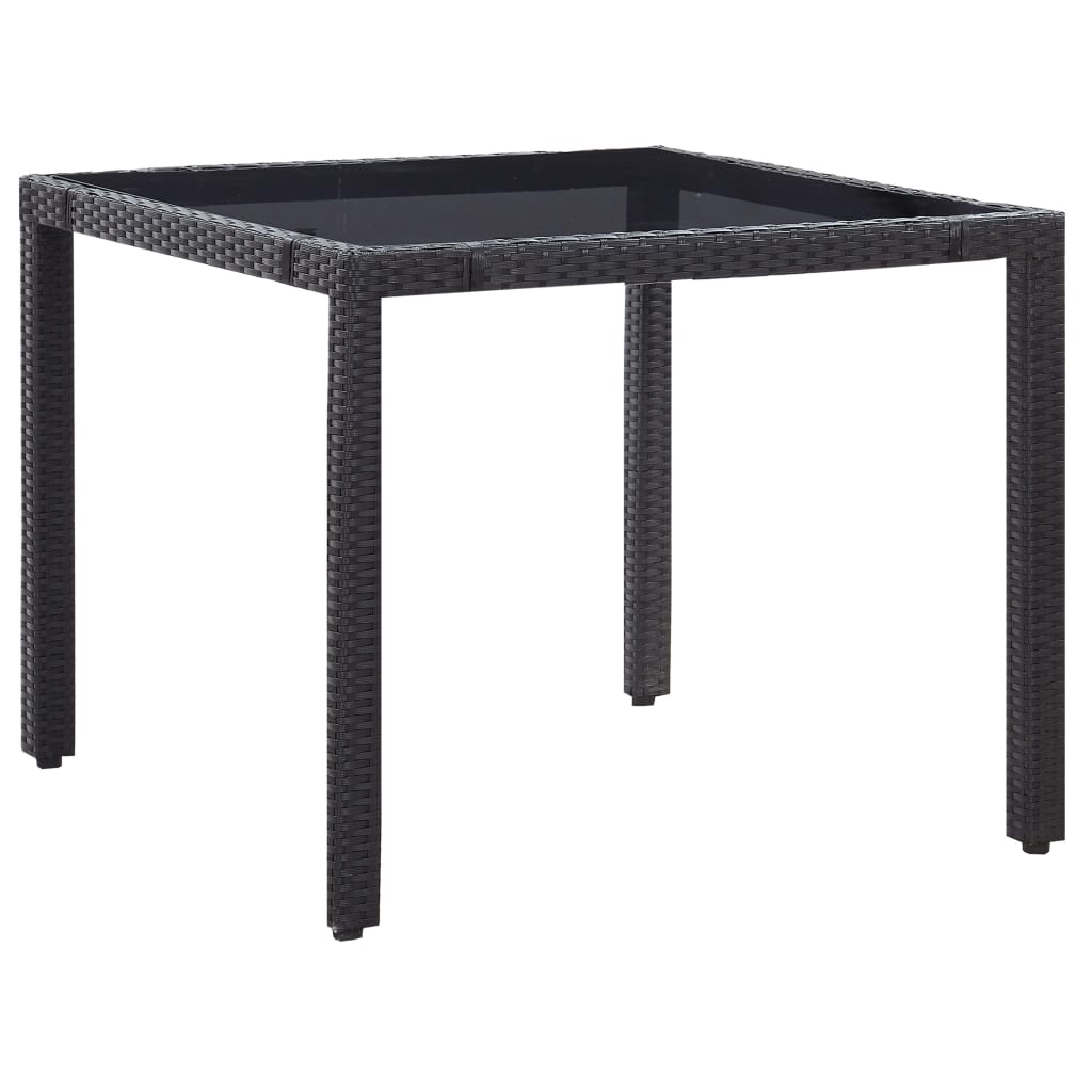 Set Da Pranzo Da Giardino 5 Pz In Polyrattan Nero - Image 3