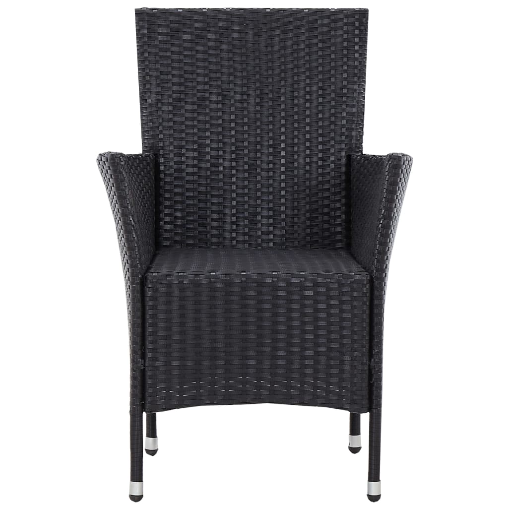 Set Da Pranzo Da Giardino 5 Pz In Polyrattan Nero - Image 6