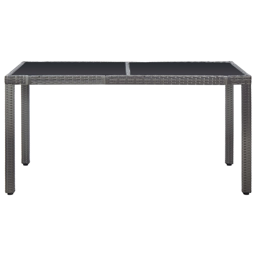 Set Da Pranzo Da Giardino 7 Pz In Polyrattan Grigio - Image 3