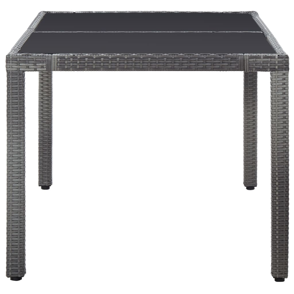 Set Da Pranzo Da Giardino 7 Pz In Polyrattan Grigio - Image 4