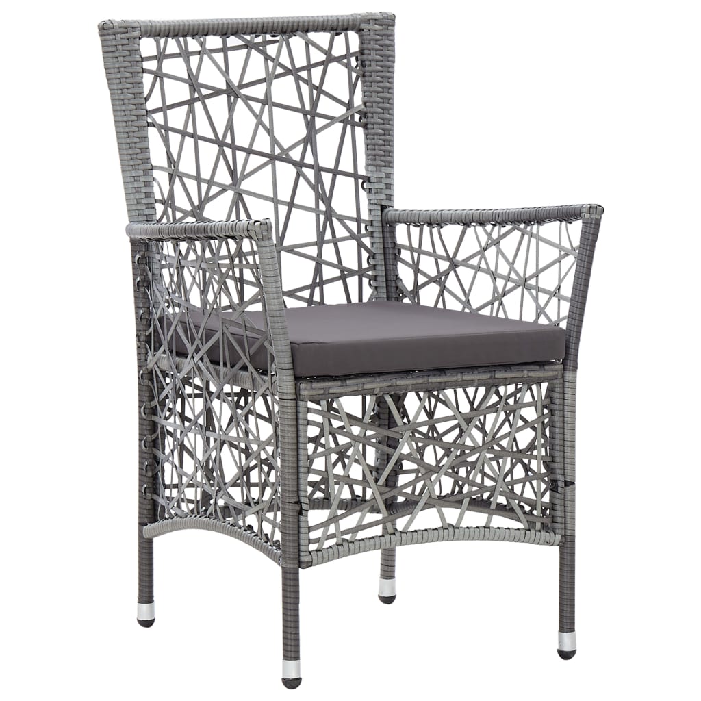 Set Da Pranzo Da Giardino 7 Pz In Polyrattan Grigio - Image 6