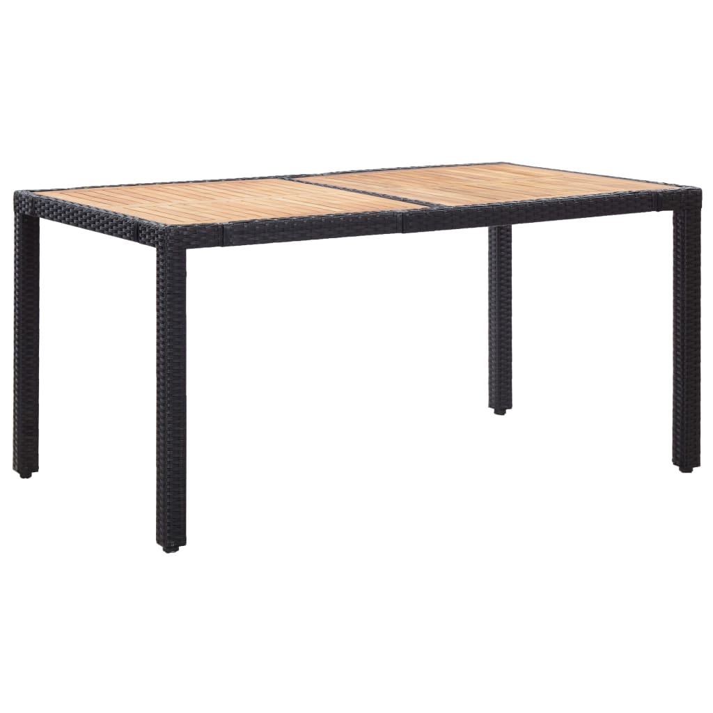 Set Da Pranzo Da Giardino 7 Pz Con Cuscini In Polyrattan Nero - Image 3