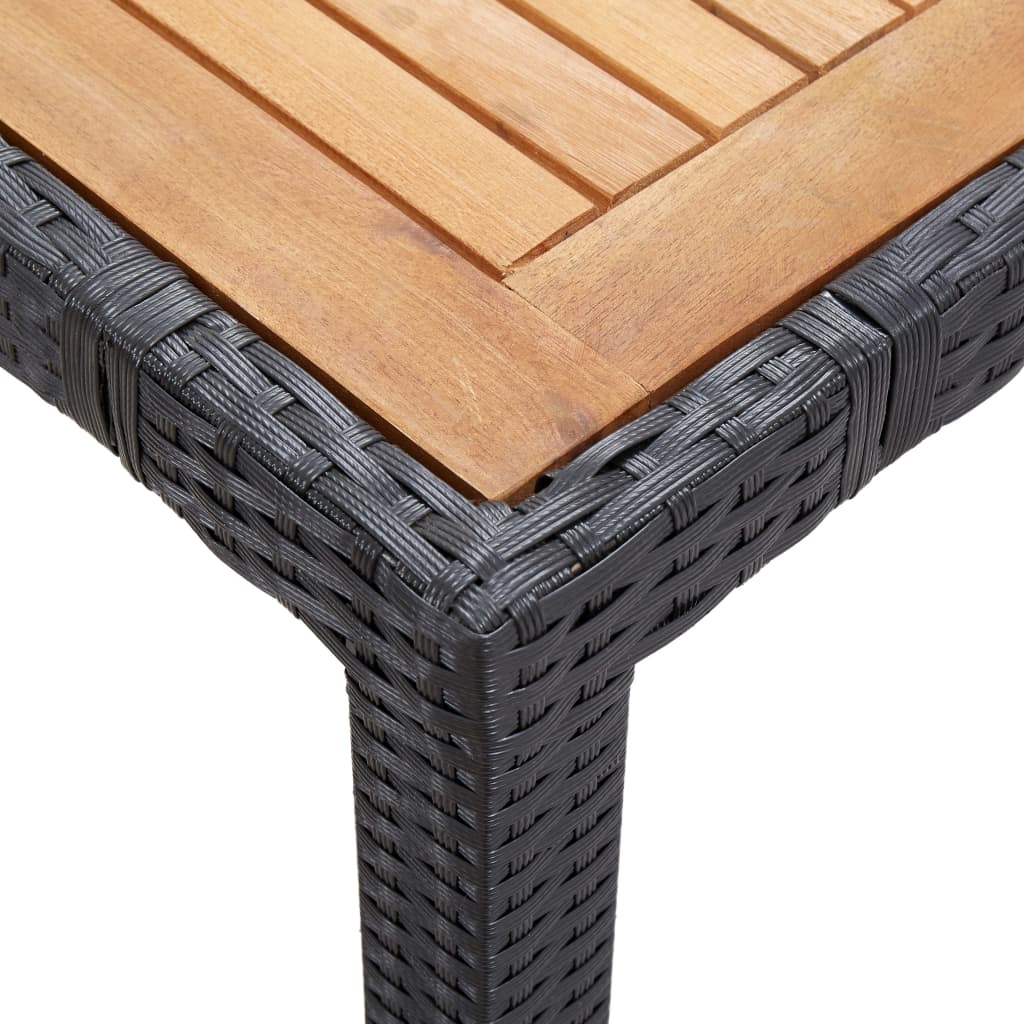 Set Da Pranzo Da Giardino 7 Pz Con Cuscini In Polyrattan Nero - Image 4