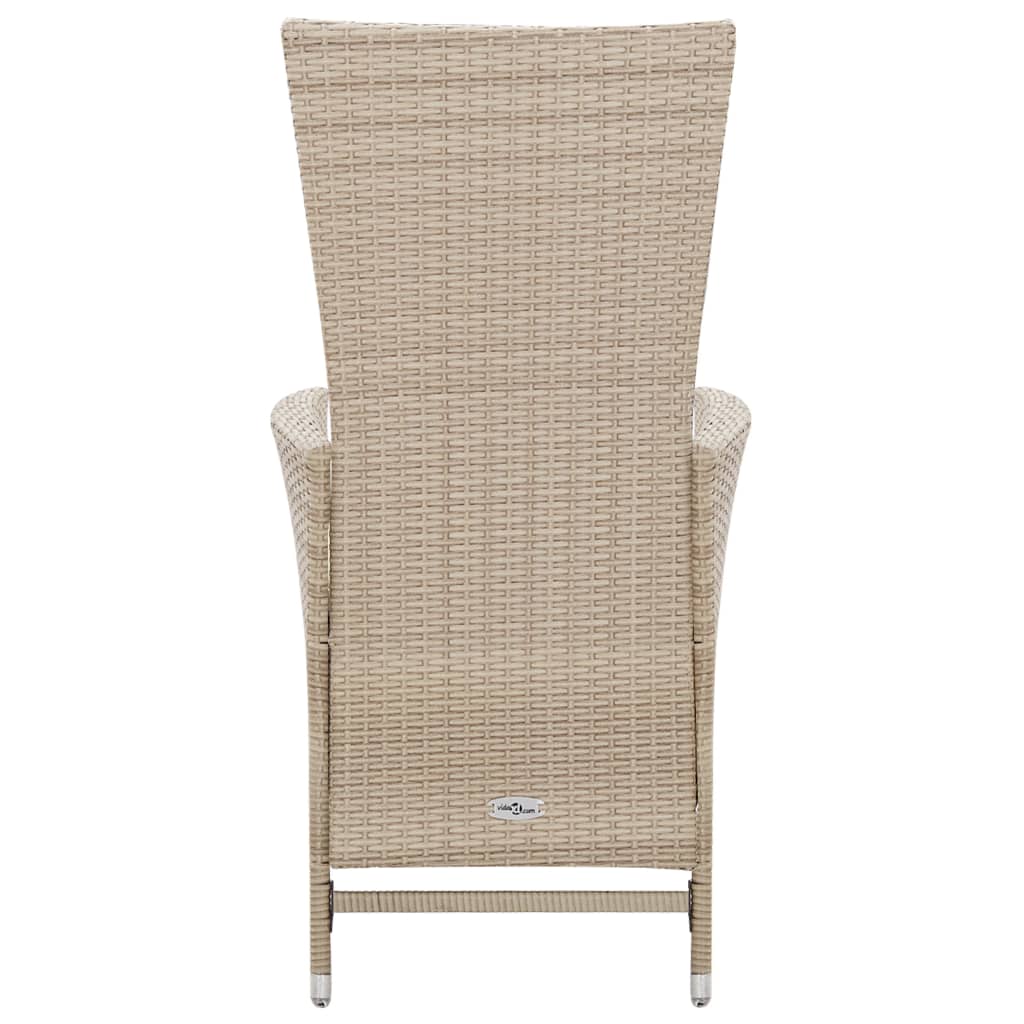 Set Da Pranzo Da Giardino 7 Pz Con Cuscini In Polyrattan Beige - Image 4