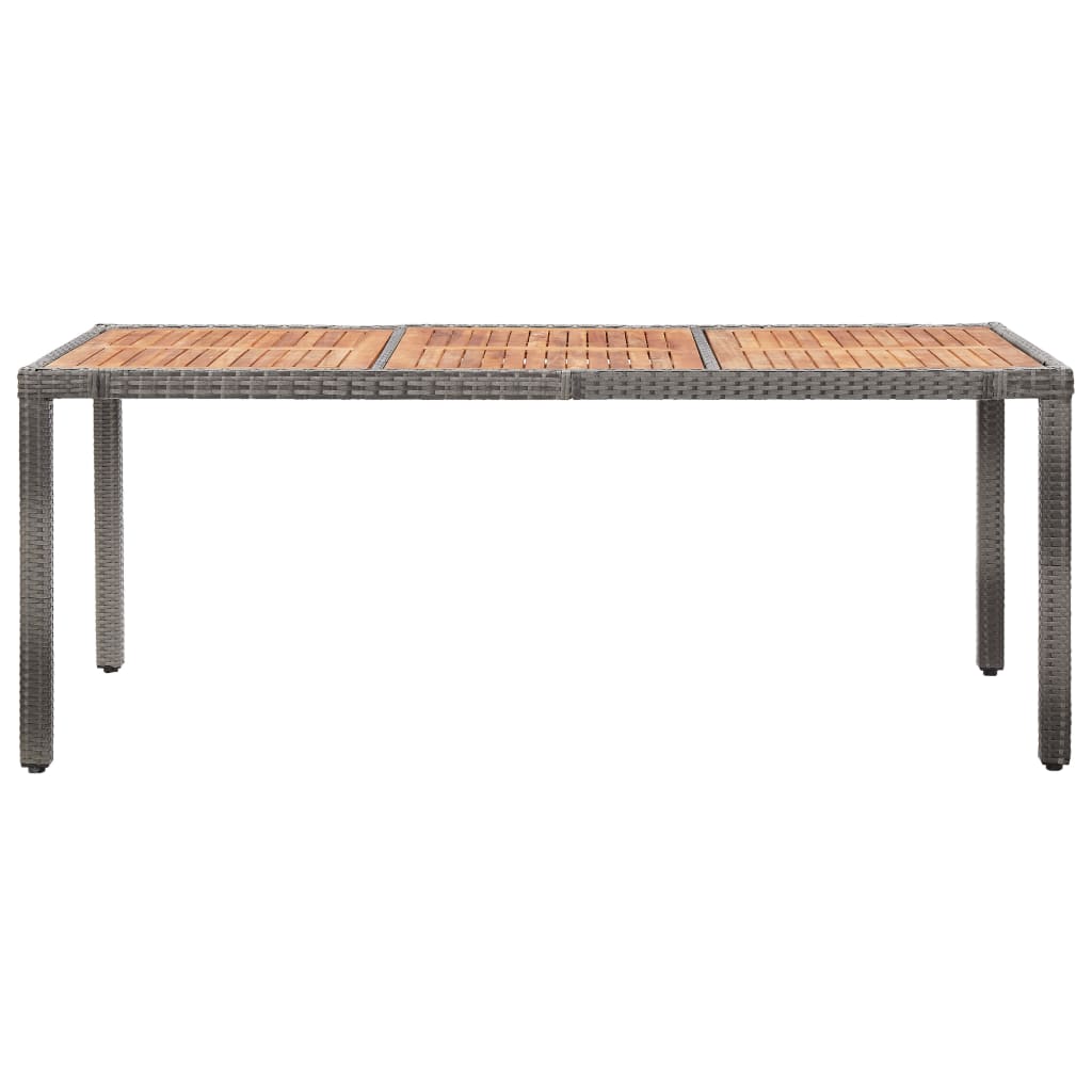 Set Da Pranzo Da Esterno 9 Pz Con Cuscini In Polyrattan Grigio - Image 3