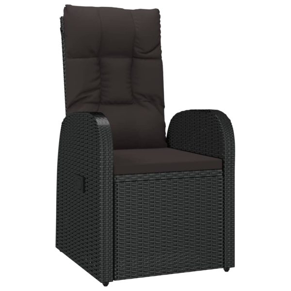 Sedie Da Giardino Reclinabili 2 Pz Con Cuscini Polyrattan Nero - Image 3