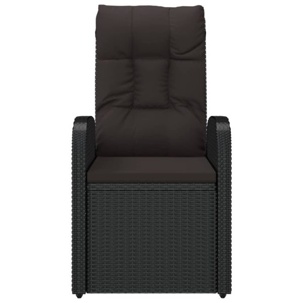 Sedie Da Giardino Reclinabili 2 Pz Con Cuscini Polyrattan Nero - Image 4