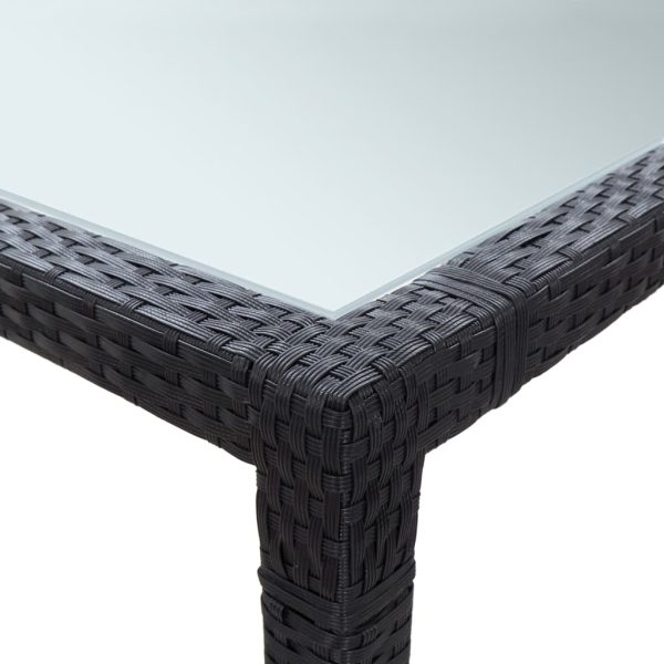 Tavolo Da Pranzo Da Giardino Nero 200x150x74 Cm In Polyrattan - Image 3