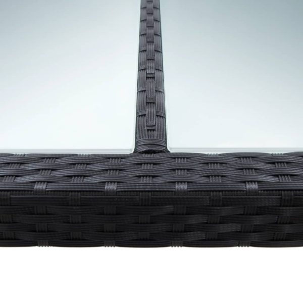 Tavolo Da Pranzo Da Giardino Nero 200x150x74 Cm In Polyrattan - Image 4
