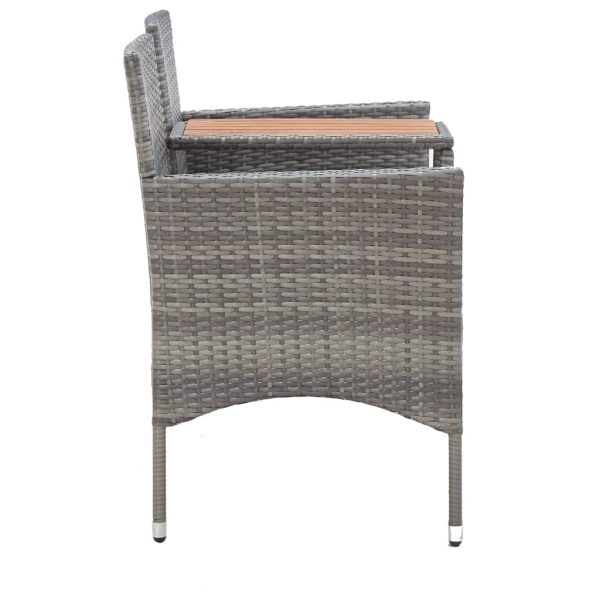 Panca Da Giardino 2 Posti Con Tavolino 143 Cm Polyrattan Grigio - Image 3