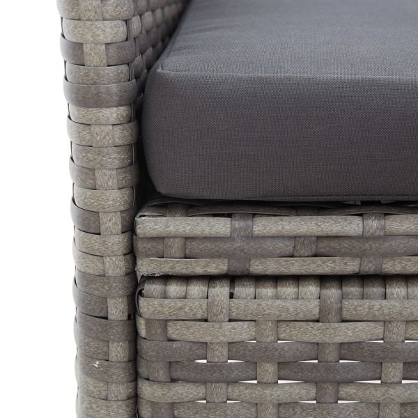 Panca Da Giardino 2 Posti Con Tavolino 143 Cm Polyrattan Grigio - Image 5