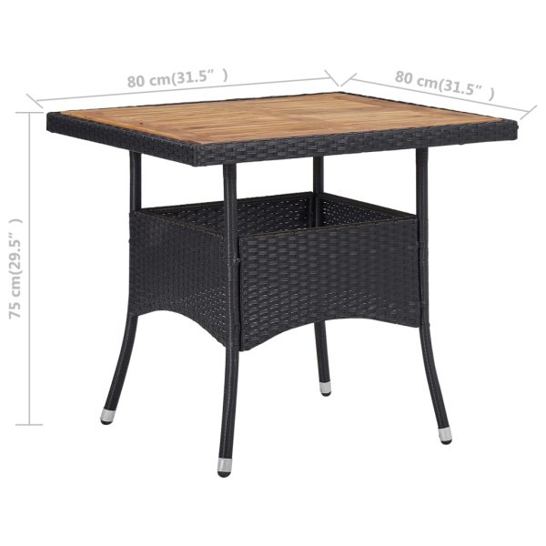 Tavolo Da Pranzo Esterno In Polyrattan Nero E Massello D'acacia - Image 4