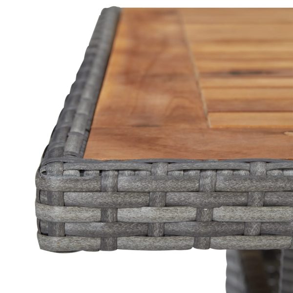 Tavolo Da Pranzo Esterno Grigio Polyrattan E Massello D'acacia - Image 3