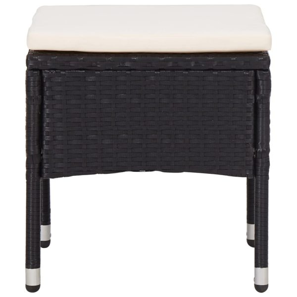Set Mobili Da Pranzo Per Giardino 5 Pz Nero Polyrattan E Vetro - Image 3