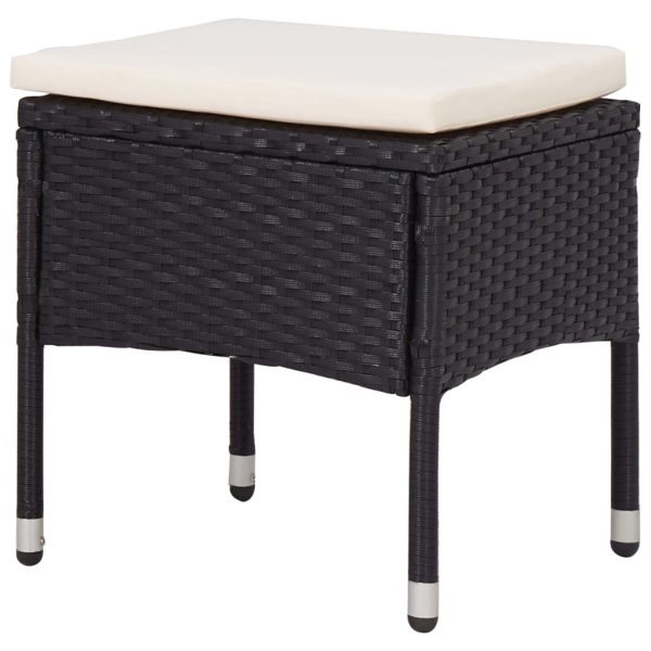 Set Mobili Da Pranzo Per Giardino 5 Pz Nero Polyrattan E Vetro - Image 4